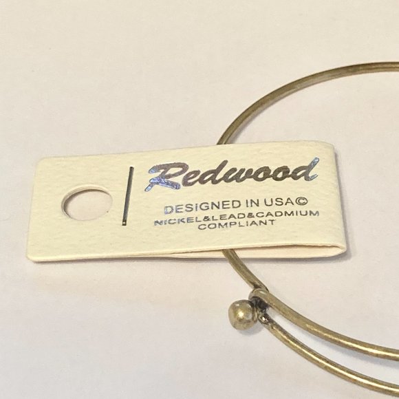 Nautical Anchor Charm Bracelet Beach Island Bangle Stackable Gold Brass Tone 8" - Picture 7 of 12